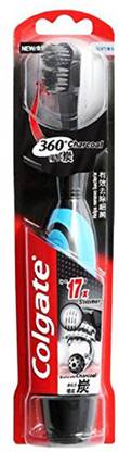 Colgate 360 Charcoal Battery Powered, Deep Clean with Floss-Tip Bristles Electric Toothbrush