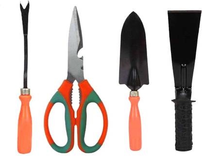 AGT Gardening Tool Kit Set of 4 Trowel, Scissor, Shovel and Weeder Garden Tool Kit
