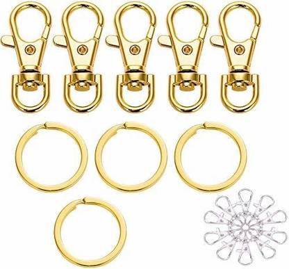 DIY Crafts Swivel Lobster Claw Clasps + Snap Hook Metal Lobster Claw Clasps Swivel Lanyards Trigger Snap Hooks Strapfor Keychain Key Rings Bags & Jewelry Finding Dno#2 (Pack of 40 Pcs, Silver) Key Chain