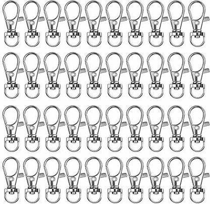 DIY Crafts Premium Premium Key Chain Clip Hooks, Swivel Clasps Lanyard Snap Hook, Keychain Hooks for Lanyard Key Rings Crafting (Pack of 50 Pcs, Silver Colour) Key Chain