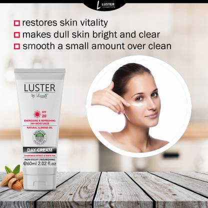 Luster Day Cream For Face, Energizing & Refreshing, 24H Moisturize, For Unisex