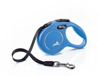 FLEXI New Classic Automatic Dog Leash Pause and Lock, Retractable Comfortable One Hand Brake System Durable Non-Slip Handle Dog Walking and Training Leash Nylon Tape, 3m/10 ft Extra-Small | Leash for Small Pet, Max Capacity - 12 KG 300 cm Dog Strap Leash