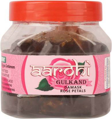 Aarohi Premium Quality Made with Natural Ingredients Handmade Homemade Pure Organic Damask Rose Gulkand (500 grams) Mixed Gulkand