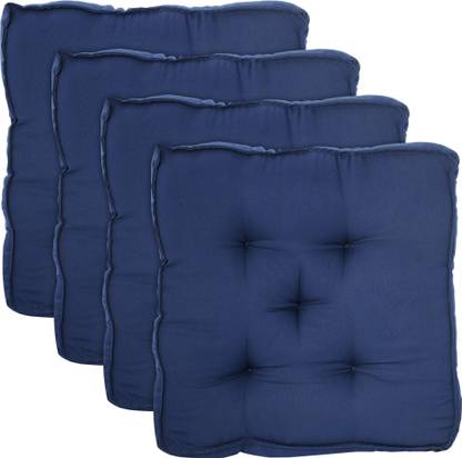 KUBER INDUSTRIES Microfibre Chair Pad Pack of 4 Solid
