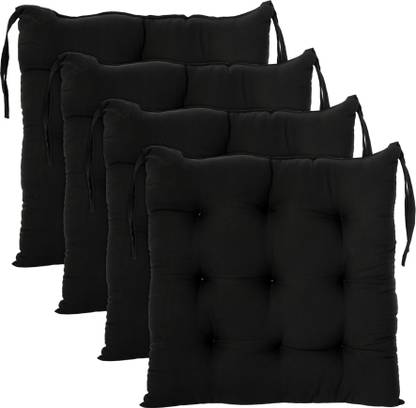 KUBER INDUSTRIES Microfibre Chair Pad Pack of 4 Solid