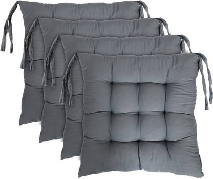 KUBER INDUSTRIES Microfibre Solid Chair Pad Pack of 4