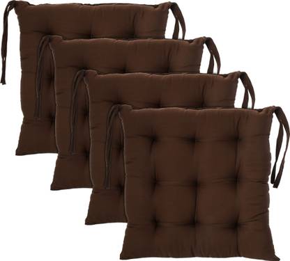 KUBER INDUSTRIES Microfibre Chair Pad Pack of 4 Solid