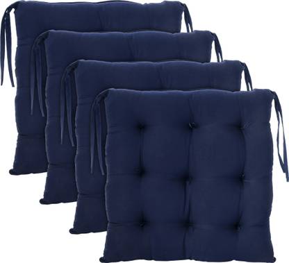KUBER INDUSTRIES Microfibre Chair Pad Pack of 4 Solid