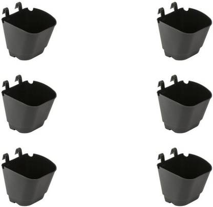 Naturally Green vertical hanging pots on wired mesh pack of 6 Plant Container Set