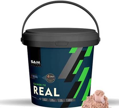 SAMFIT Real Gainer 7X - 20g Protein Per Serving | 5Kg (Chocolate) Whey Protein