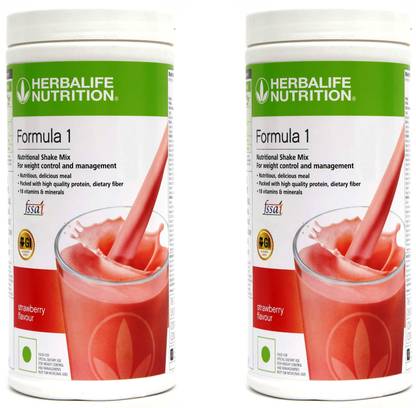 HERBALIFE Formula 1 Nutritional Shake Mix - Strawberry Flavor 2 Pcs Pack For Weight Loss Plant-Based Protein