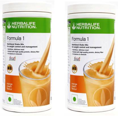 HERBALIFE Formula 1 Nutritional Shake Mix - Orange Flavor 2 Pcs Pack For Weight Loss Plant-Based Protein
