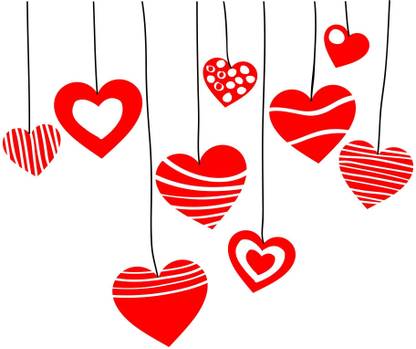 Decoration Stickers 76 cm "Red Heart (Dil) Stickers" Wall Stickers ( Pack Of 1 ) Self Adhesive Sticker