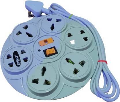 Leavess 8+1 Multi Plug Points Universal Sockets Strip, LED Indicator & Master Switch 8  Socket Extension Boards