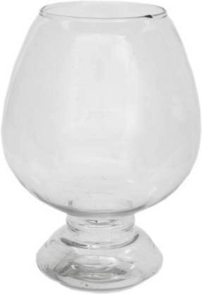 Virya Wine Glass Shaped Crystal Clear Glass Vase for Table for Home/Office Decor without flowers Glass Vase