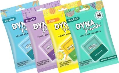 DYNAFRESH Assorted Air Freshener Blocks Pocket Air Freshener Assorted (Pack of 8 X 10g)