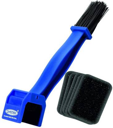 Sheeba 1 Bike Motor Cycle Scooter Chain Cleaner Cleaning Brush with Foam Applicator Pad Sponge Pack of 5 Pieces Combo