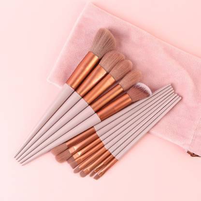 ADS HUDA Beauty 13pc Celebrity Makeup Brush Set with soft fluffy pouch (Pack of 13)