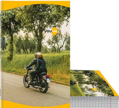 NAVNEET Youva Soft Bound Long Book 21x33 cm Regular Notebook Unruled 160 Pages