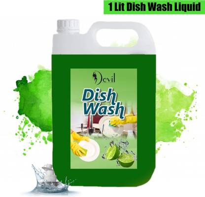 Devil 1 LTR green dish wash Liquid Detergent Dish Cleaning Gel