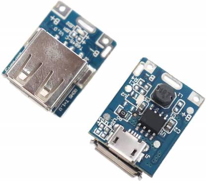 ERHIndia 5V Boost Step Up Power Module Lithium Battery Charging Protection LED Indicator USB for DIY Charger (2pcs) Alternative Energy Electronic Hobby Kit