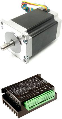 INVENTO 1Pcs Nema 23 25 Kg-cm Stepper Motor + TB6600 stepper motor driver 32 segments 4A 42V DC for 3D Printer CNC Router machine Engraving Drilling Milling Machine Automotive Electronic Hobby Kit
