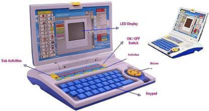 s yuvraj Educational Computer ABCD and 1234 Learning Kids Laptop With Small Display and Music (White, Blue)