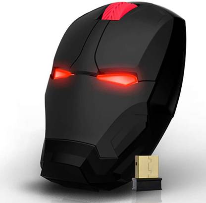 HIVAGI Iron Man Mouse, 2.4G Noiseless Wireless Mouse with USB Receiver Portable Computer Mouse for PC, Tablet, Laptop, Notebook Black Wireless Optical  Gaming Mouse  with Bluetooth