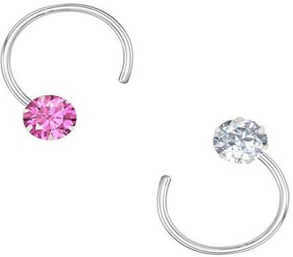 Shree Jewellers Cubic Zirconia Sterling Silver Plated Sterling Silver Nose Stud