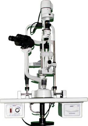 miko plus 2 step slit lamp bio Microscope with power source ,Wooden base q Objective Microscope Lens