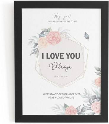 Beautum I Love You Eklavya Name Printed Unique Digital Reprint 9inch x 13inch Painting Model No:BPLU002610 Glass Print 13 inch x 9 inch Painting
