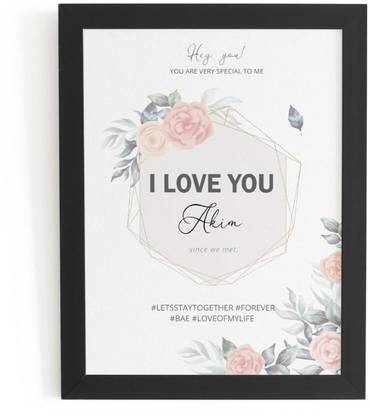 Beautum I Love You Akim Name Printed Unique Digital Reprint 9inch x 13inch Painting Model No:BPLU000579 Digital Reprint 13 inch x 9 inch Painting