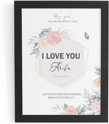 Beautum I Love You Arifa Name Printed Unique Digital Reprint 9inch x 13inch Painting Model No:BPLU001184 Digital Reprint 13 inch x 9 inch Painting