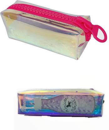 BENISON INDIA big zipper pouch with holographic new pencil case NA Art Plastic Pencil Boxes