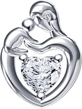 RS TRADING Sterling Silver Cubic Zirconia Silver Pendant