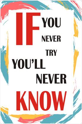 Quotation Sticker Poster For Office/Study Room/Living Room|Home Wall Décor|Decorative wall Poster|Self Adhesive Wall sticker Paper Poster Paper Print