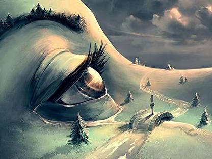 Poster Scenery of Nature Painting 3D Sign Paper Sheet 3D Poster