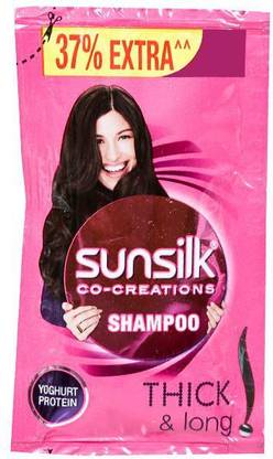 SUNSILK थिक और लॉन्ग शैम्पू पाउच 4ml प्रत्येक (64 का पैक)