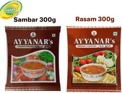Ayyanar's Sambar Powder + Rasam Powder 600g Combo pack (12packs x 50g)