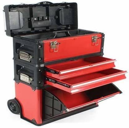 YATO YT-09101 Trolley Tool Box Made Up Of 3 Parts Service Cabinet|Built In Wheels|Two Retractable organizers and a tool tray|Non Slip Handles|Load Capacity 15Kg|Tool Cabinet|Tool Organiser Tool Box