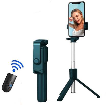 Potasa Best Video and Picture Selfie Stick, Extendable Selfie Stick with Tripod Stand and Detachable Wireless Bluetooth Remote, Ultra Compact Selfie Stick for Mobile Monopod, Tripod, Tripod Bracket, Tripod Clamp