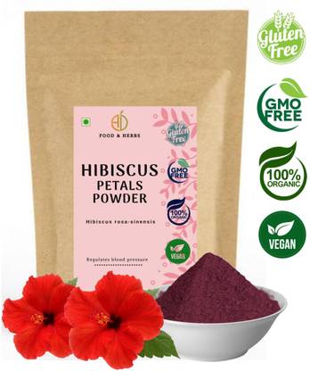 A D FOOD & HERBS ORGANIC HIBISCUS / GUDHAL / CHINA ROSE FLOWER POWDER NATURAL AYURVEDA HERBAL POWDER ( 1 KG ) Herbal Tea Pouch
