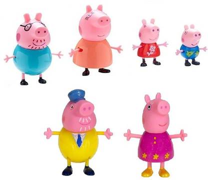 DINAARKAN Peppa Pig Family Set of 6-Dada,Dadi,Papa,Mamma,George,Peppa
