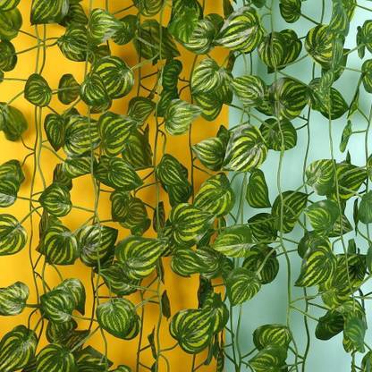dhanak Artificial Watermelon Leaf Vines/Bail for Indoor/Outdoor Décor, Wedding/Party Décor_Denser & Better (No Baskets) (30 STRANDS) Artificial Plant