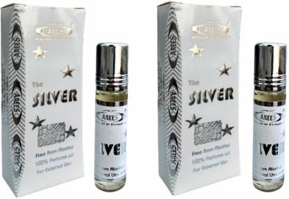 Arees Silver Attar Combo Pack of 2 Floral Attar