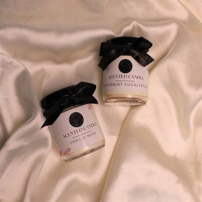 wrapped up love Peppermint Eucalyptus & Vanilla Musk mini scented candles Candle