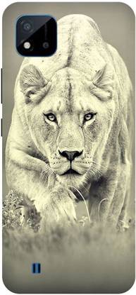 Bluvver Back Cover for Realme C20,RMX3061, Printed Lion Back Cover