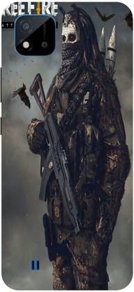 Bluvver Back Cover for Realme C20,RMX3061, Printed Free Fire Game Back Cover