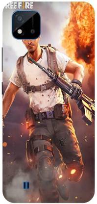 Bluvver Back Cover for Realme C20,RMX3061, Printed Free Fire Game Back Cover