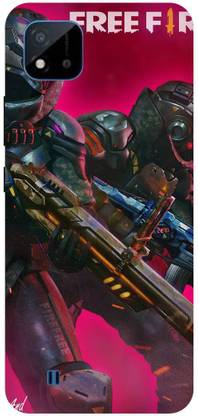 Bluvver Back Cover for Realme C20,RMX3061, Printed Free Fire Game Back Cover